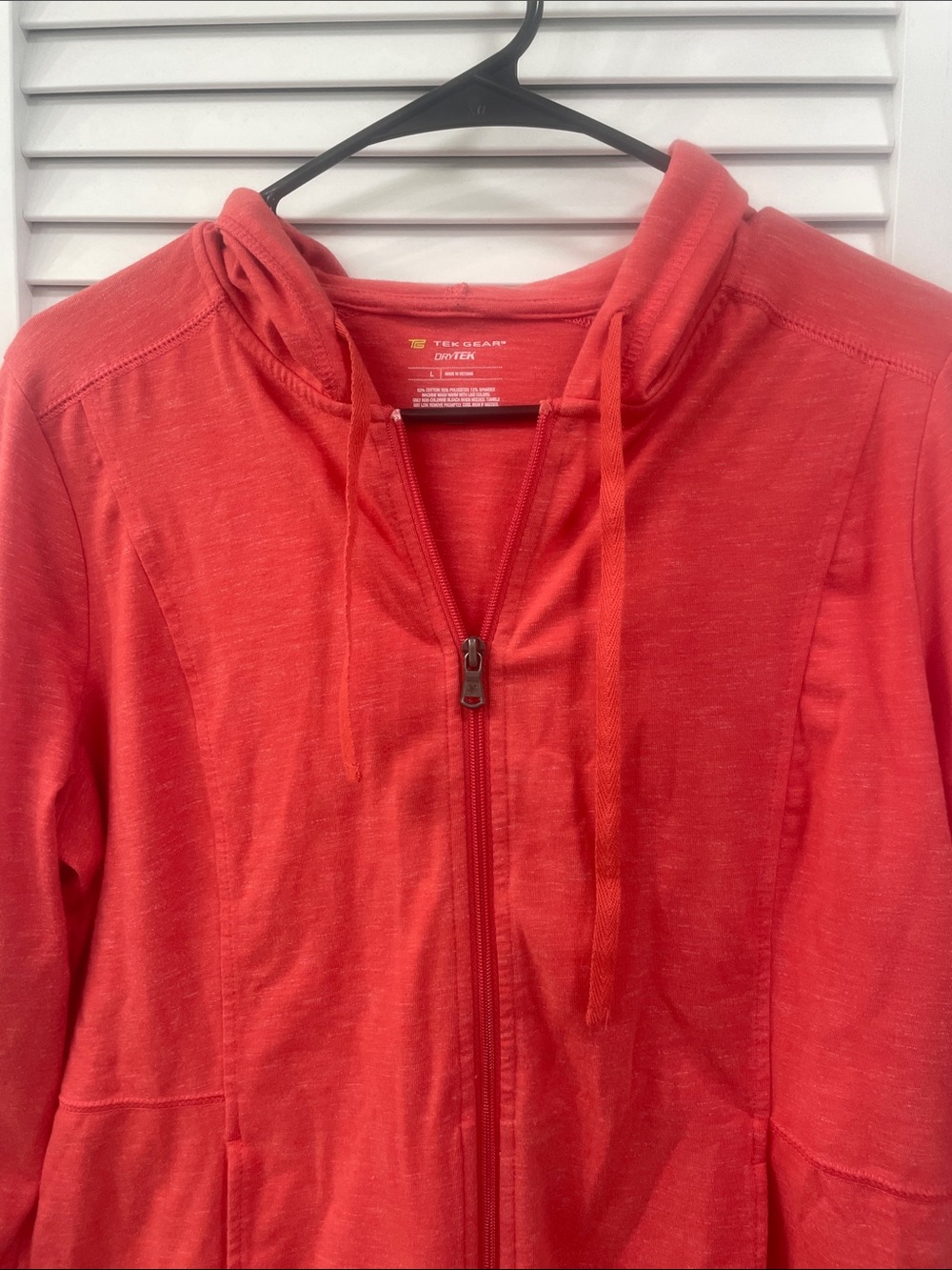 Tek Gear Drytek Zip up Hoodie Coral Orange Size Large